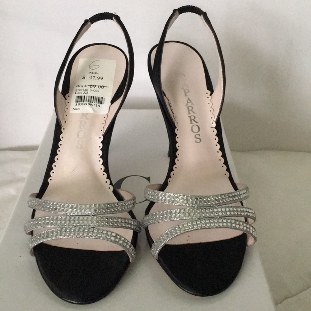 ** Used size 6 Strappy rhinestone black sandal
